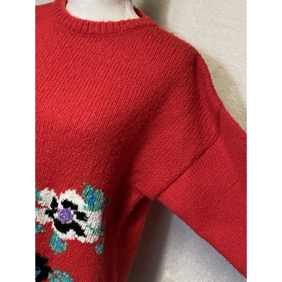 Segue Vintage 80's Sweater With Flower Women's Size Large - Picture 2 of 13